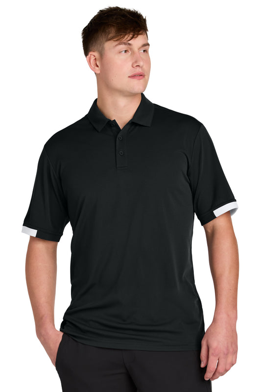 Sport-Tek Club Colorblock Polo ST444 Black/ White
