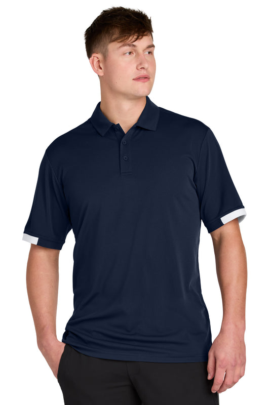 Sport-Tek Club Colorblock Polo ST444 True Navy/ White