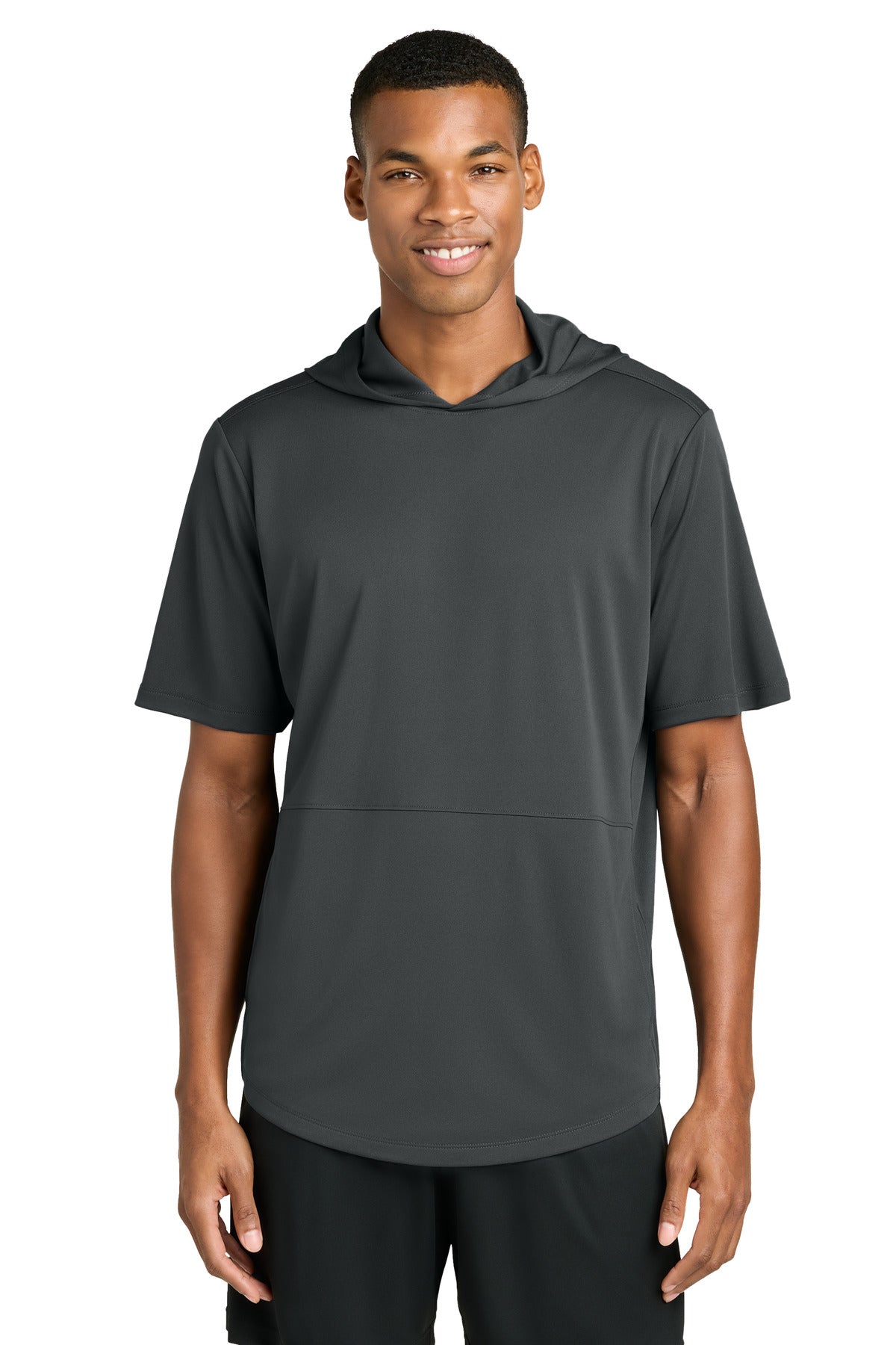 Sport-Tek Club Short Sleeve Hoodie ST445 Iron Grey