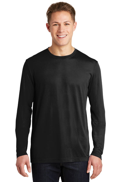 Sport-Tek Long Sleeve PosiCharge Competitor Cotton Touch Tee. ST450LS Black