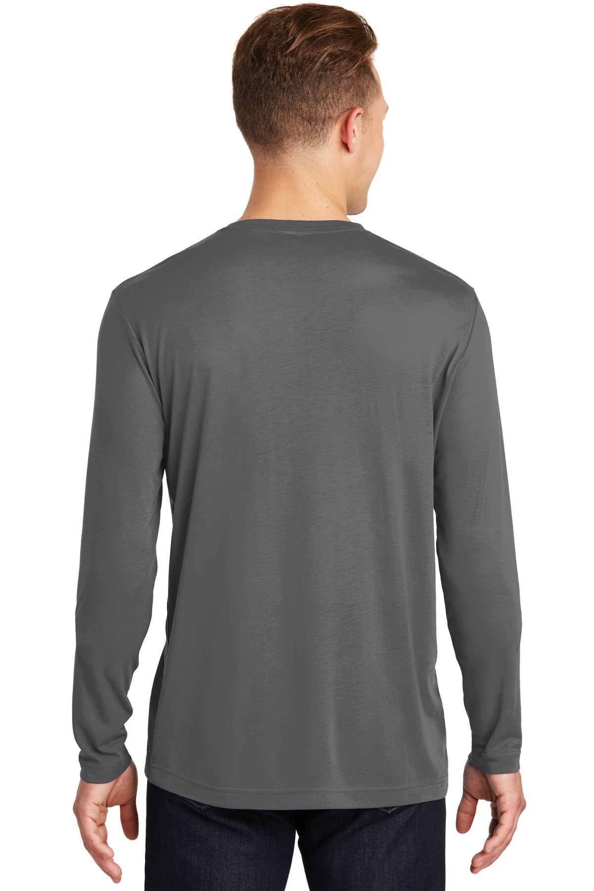 Sport-Tek Long Sleeve PosiCharge Competitor Cotton Touch Tee. ST450LS Dark Smoke Grey
