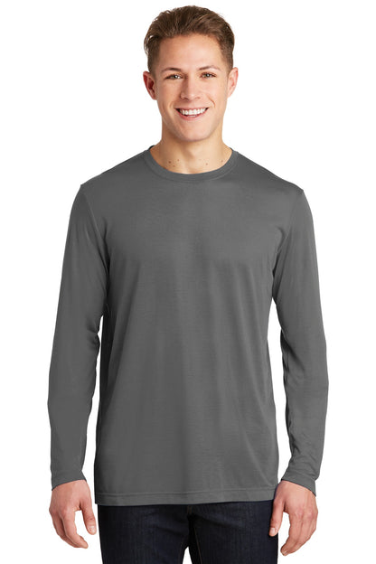 Sport-Tek Long Sleeve PosiCharge Competitor Cotton Touch Tee. ST450LS Dark Smoke Grey