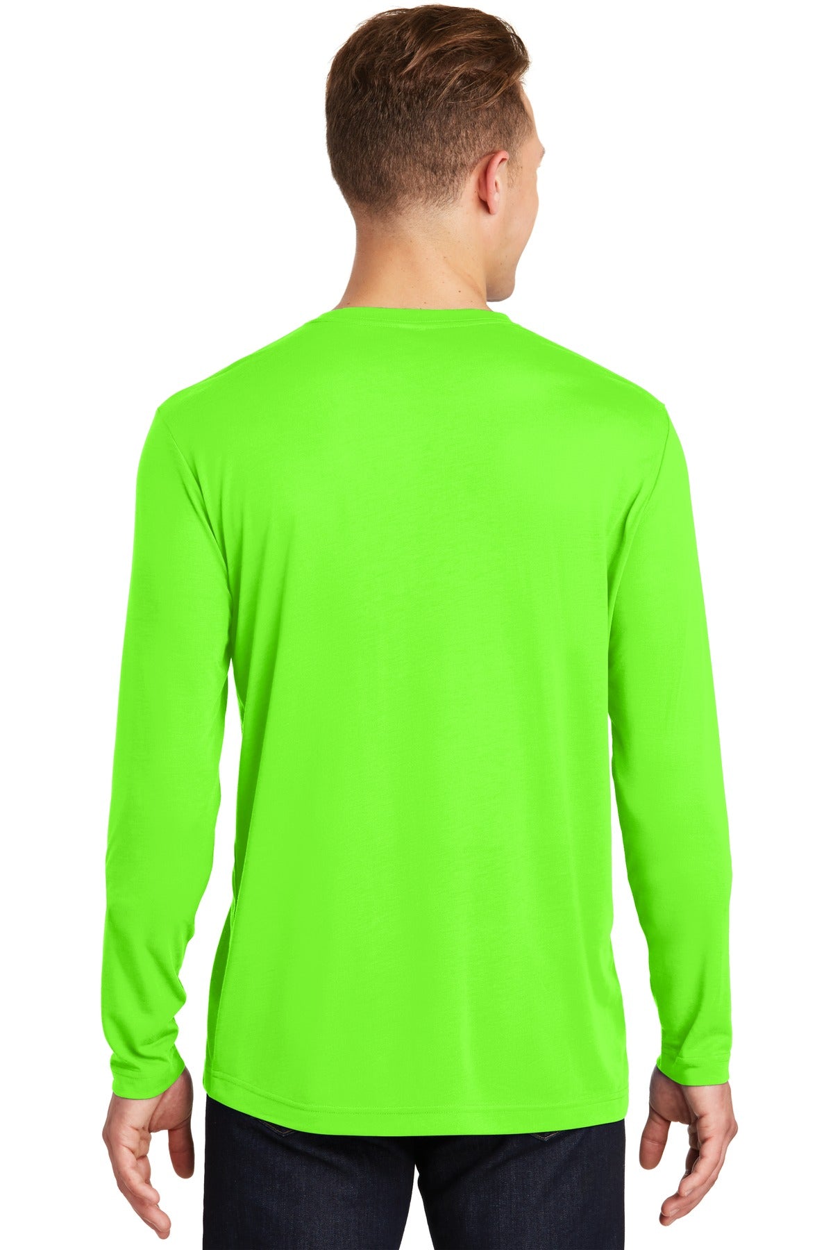 Sport-Tek Long Sleeve PosiCharge Competitor Cotton Touch Tee. ST450LS Neon Green