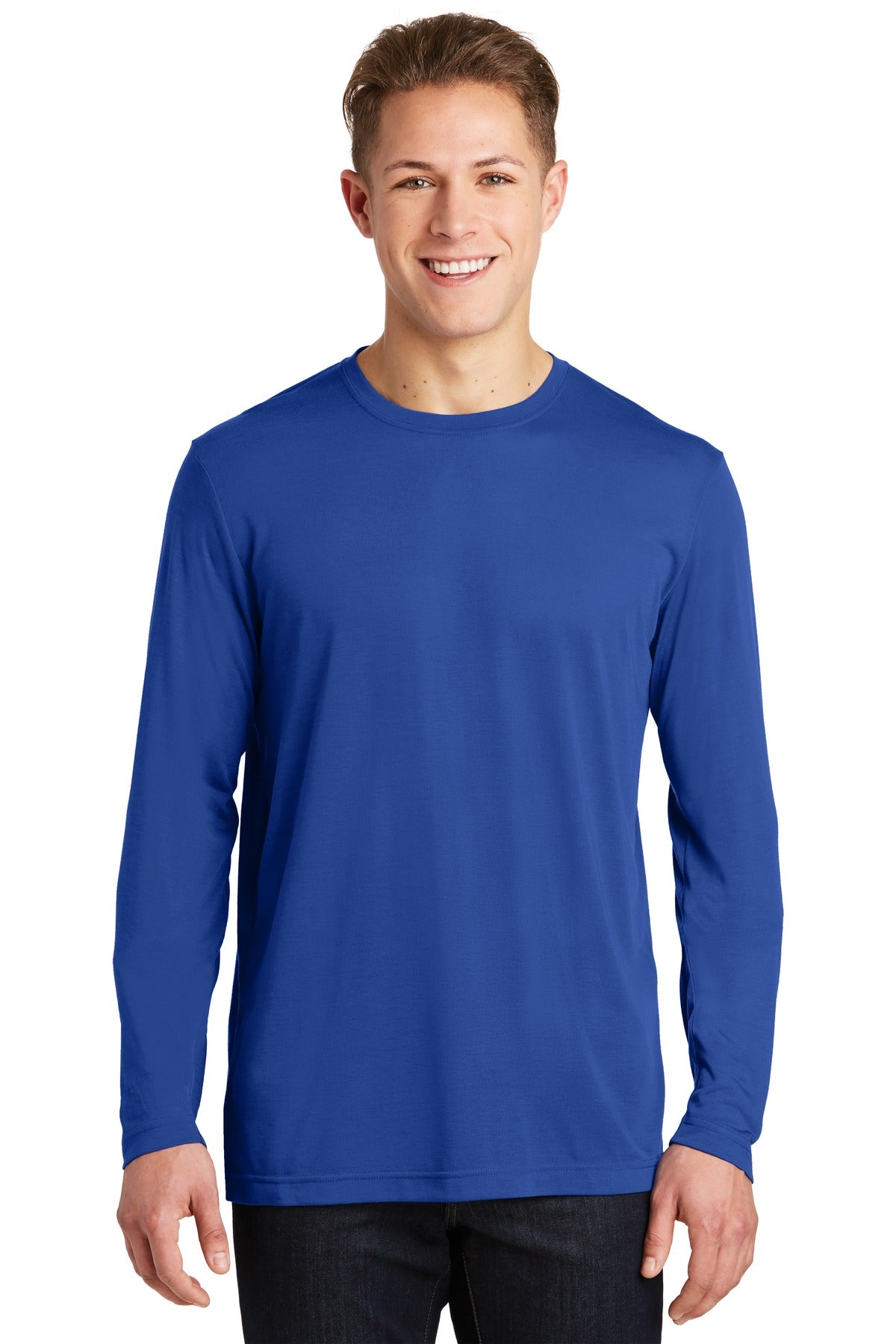 Sport-Tek Long Sleeve PosiCharge Competitor Cotton Touch Tee. ST450LS True Royal
