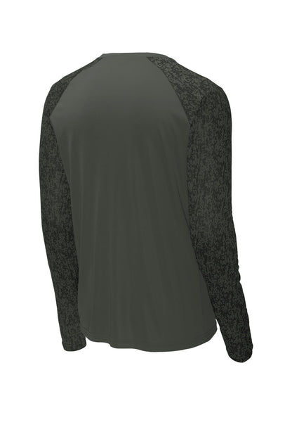 Sport-Tek  Long Sleeve Digi Camo Tee. ST460LS Black