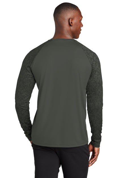 Sport-Tek  Long Sleeve Digi Camo Tee. ST460LS Black