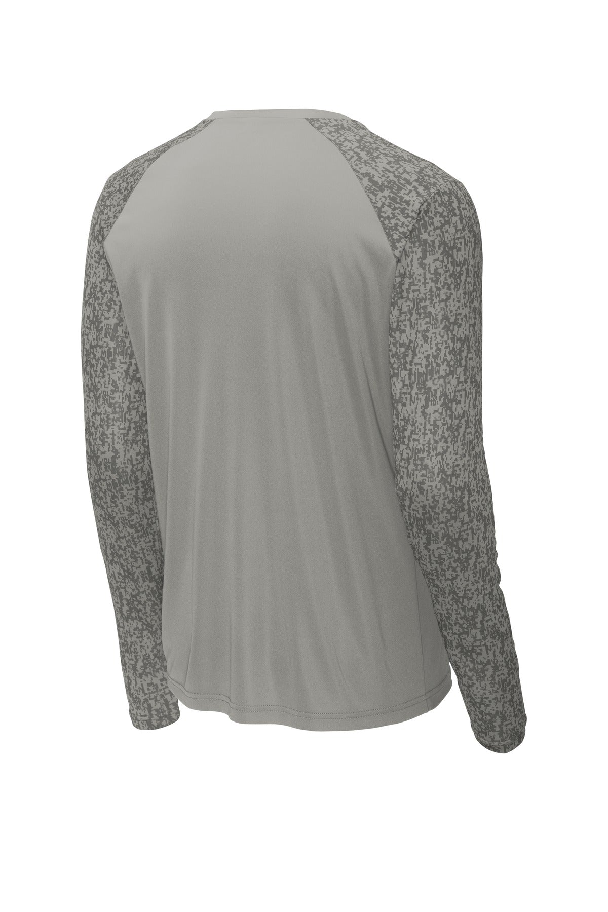 Sport-Tek  Long Sleeve Digi Camo Tee. ST460LS Grey Concrete