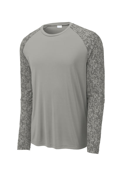 Sport-Tek  Long Sleeve Digi Camo Tee. ST460LS Grey Concrete