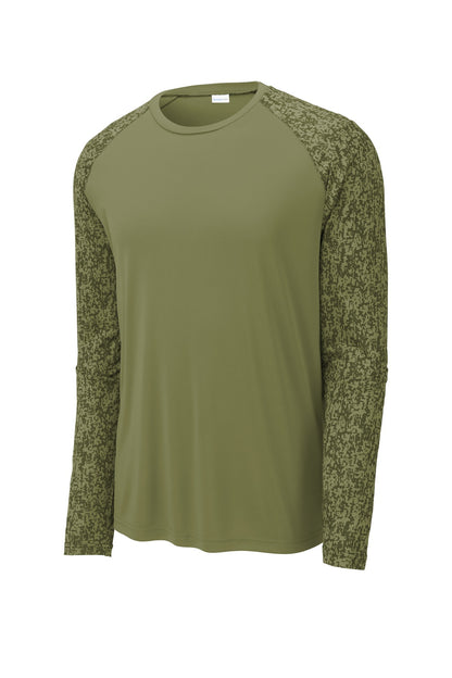 Sport-Tek  Long Sleeve Digi Camo Tee. ST460LS Olive Drab Green