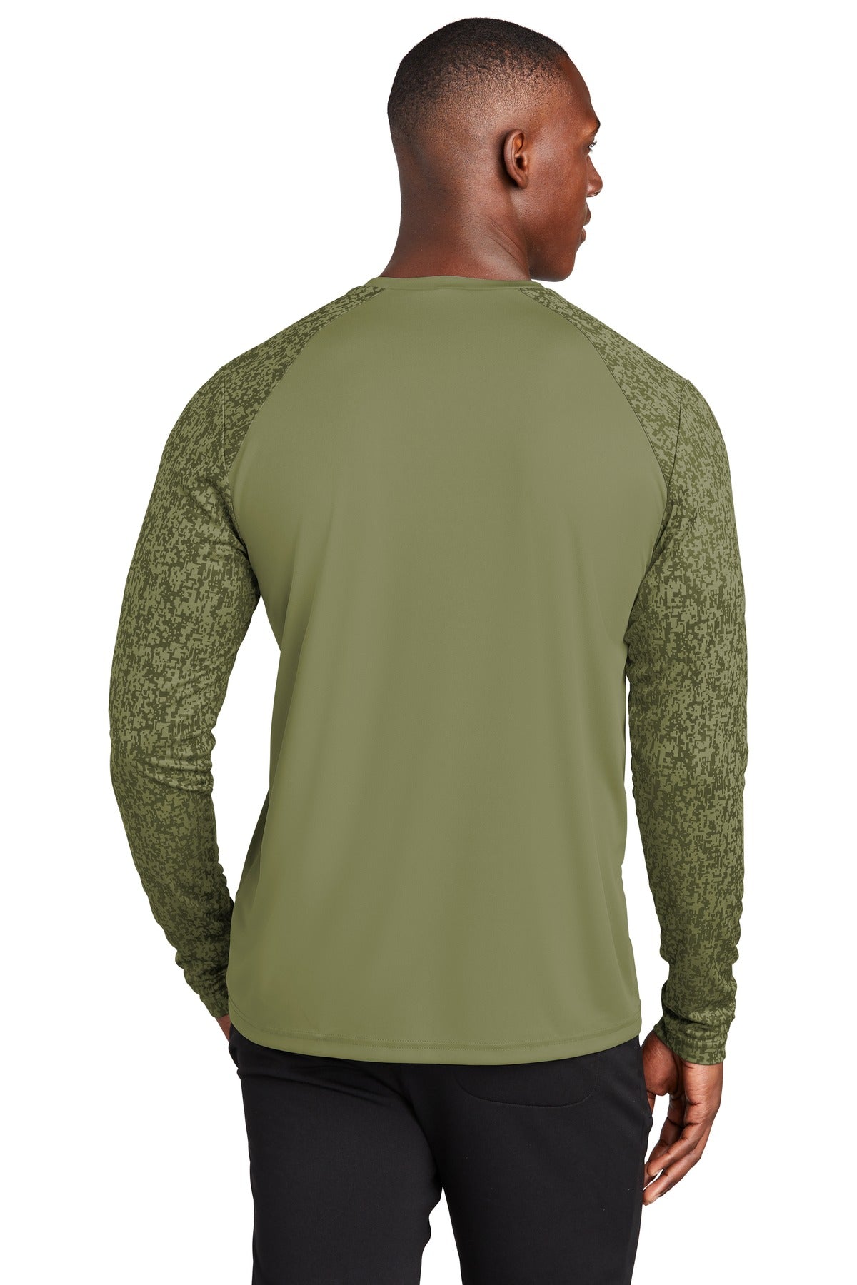 Sport-Tek  Long Sleeve Digi Camo Tee. ST460LS Olive Drab Green