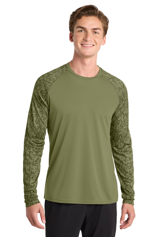 Sport-Tek Long Sleeve Digi Camo Tee ST460LS Olive Drab Green
