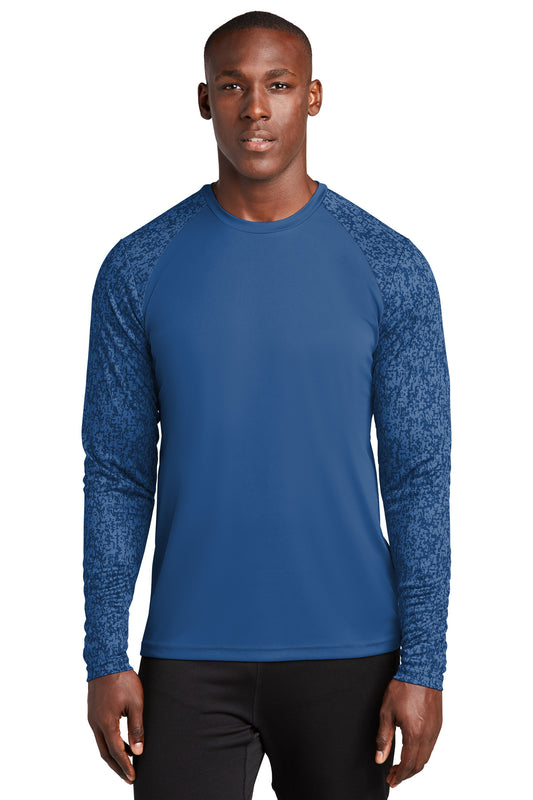 Sport-Tek  Long Sleeve Digi Camo Tee. ST460LS Royal