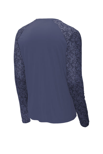 Sport-Tek  Long Sleeve Digi Camo Tee. ST460LS True Navy