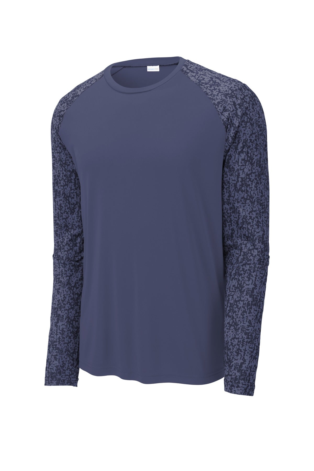 Sport-Tek  Long Sleeve Digi Camo Tee. ST460LS True Navy