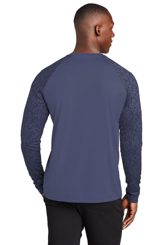 Sport-Tek  Long Sleeve Digi Camo Tee. ST460LS True Navy