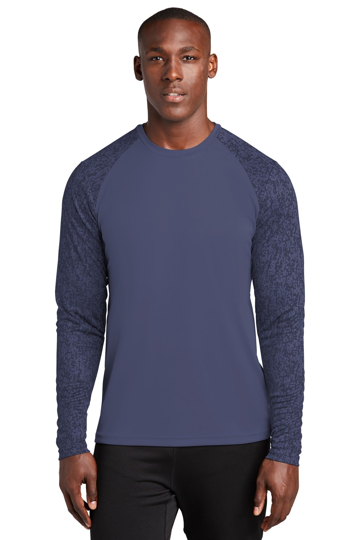 Sport-Tek  Long Sleeve Digi Camo Tee. ST460LS True Navy