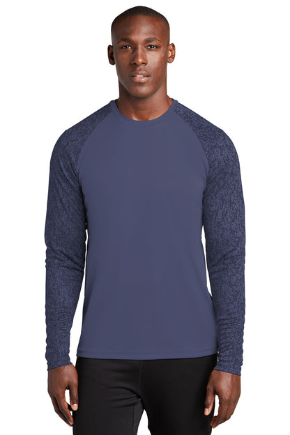 Sport-Tek  Long Sleeve Digi Camo Tee. ST460LS True Navy