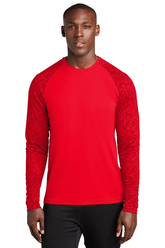 Sport-Tek  Long Sleeve Digi Camo Tee. ST460LS True Red
