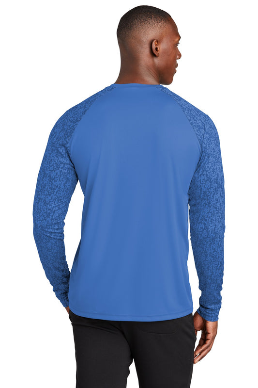 Sport-Tek  Long Sleeve Digi Camo Tee. ST460LS True Royal