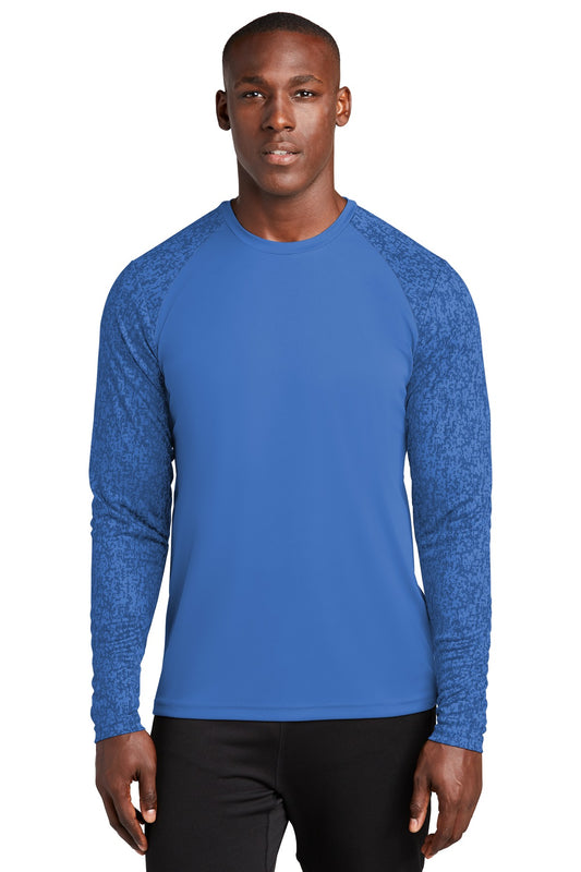 Sport-Tek  Long Sleeve Digi Camo Tee. ST460LS True Royal