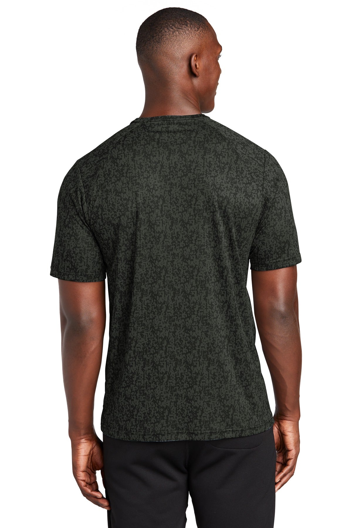 Sport-Tek  Digi Camo Tee. ST460 Black