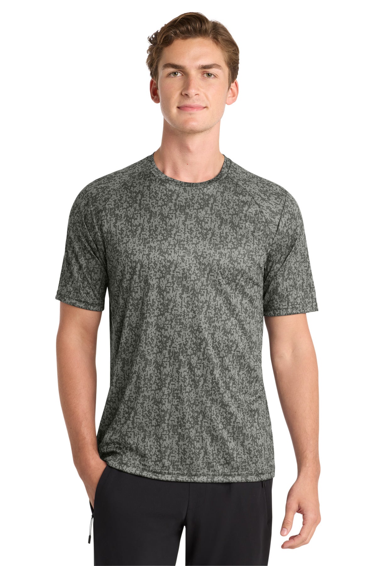 Sport-Tek Digi Camo Tee ST460 Grey Concrete