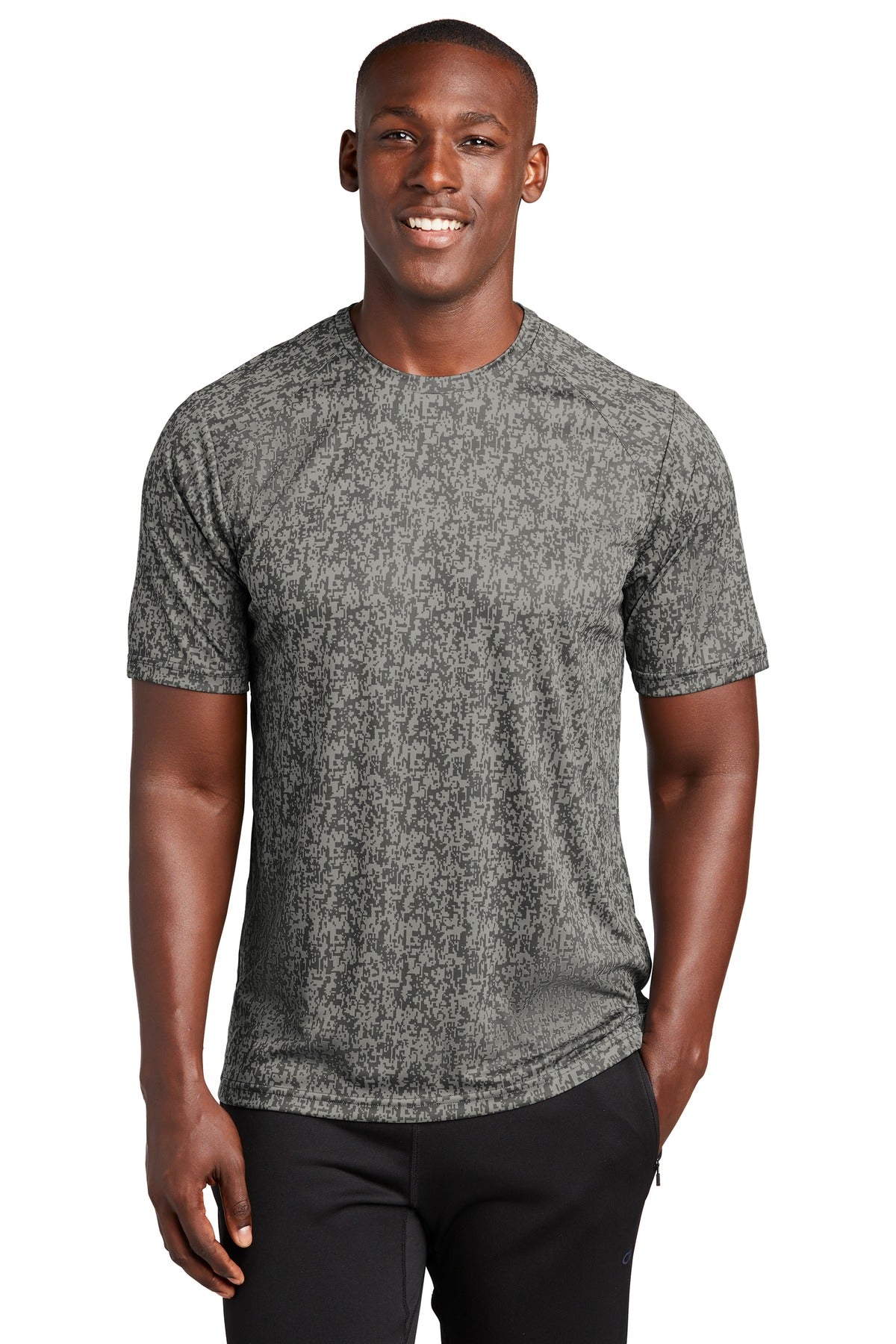 Sport-Tek  Digi Camo Tee. ST460 Grey Concrete