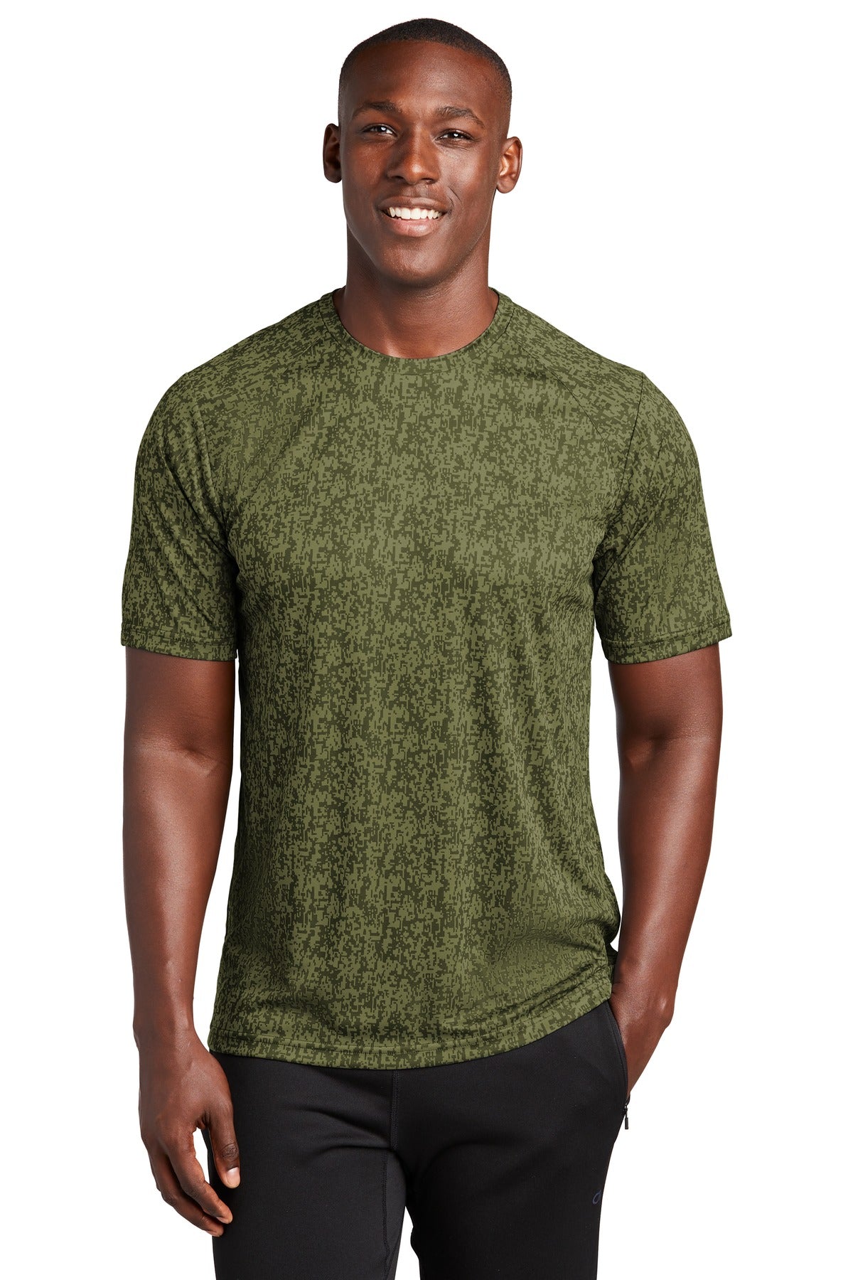 Sport-Tek  Digi Camo Tee. ST460 Olive Drab Green
