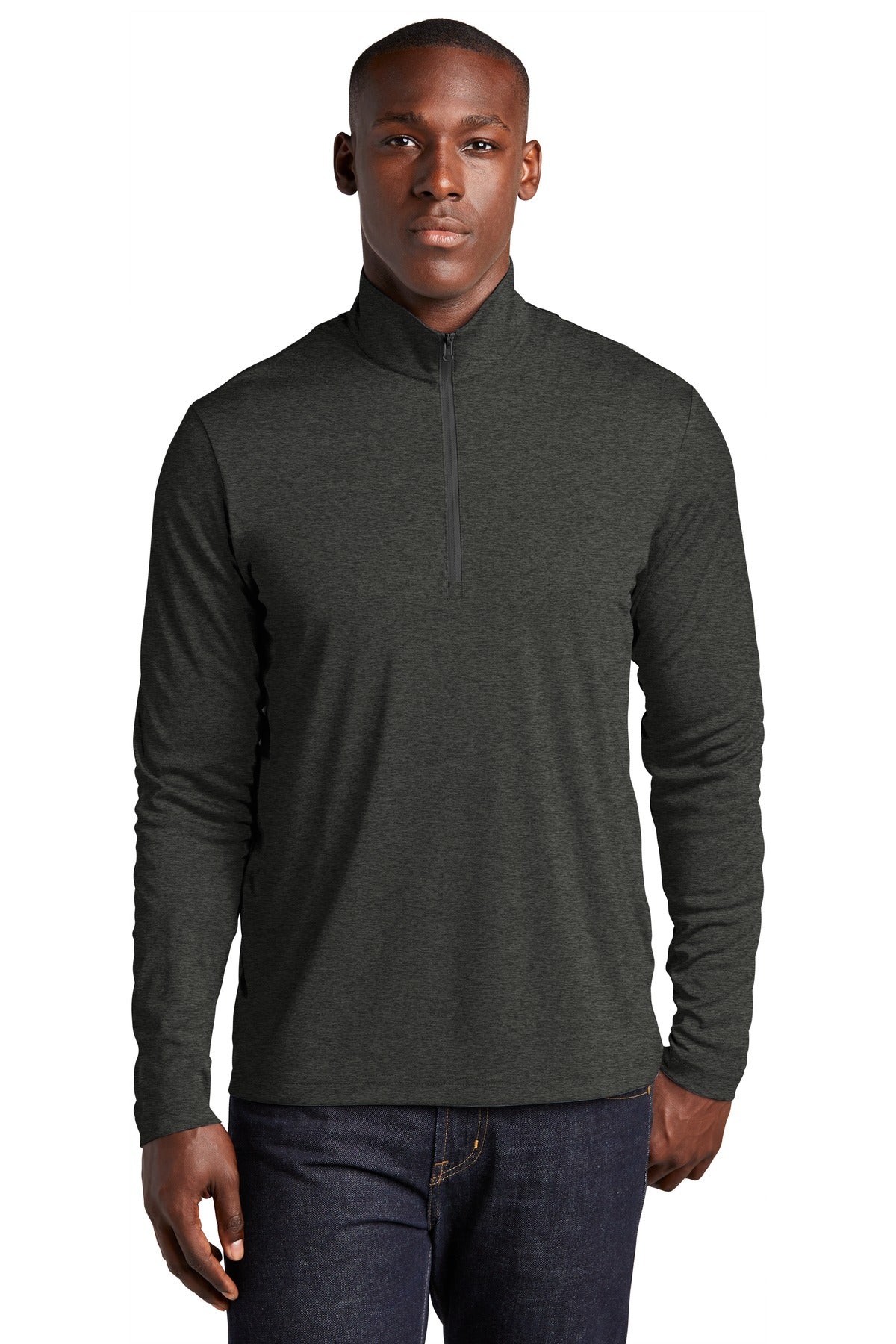 Sport-Tek  Endeavor 1/2-Zip Pullover. ST469 Black Heather