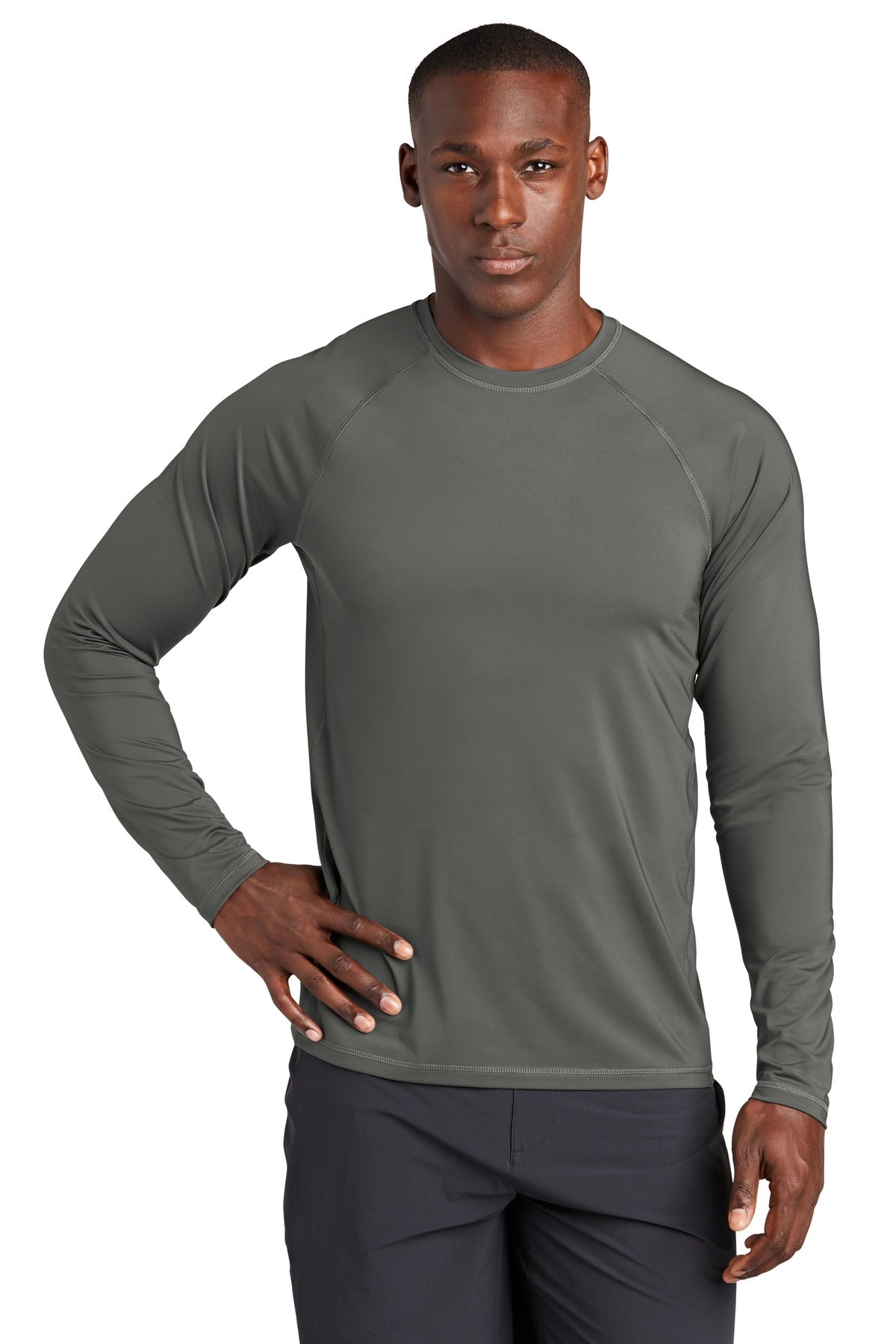 Sport-Tek  Long Sleeve Rashguard Tee. ST470LS Dark Smoke Grey