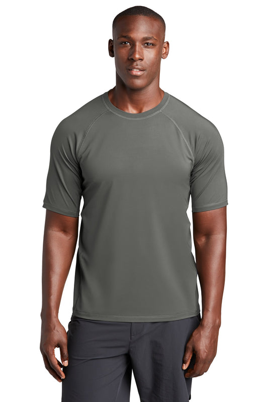Sport-Tek  Rashguard Tee. ST470 Dark Smoke Grey