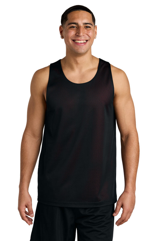 Sport-Tek PosiCharge Reversible Mesh Tank ST5000 Black/ Deep Red