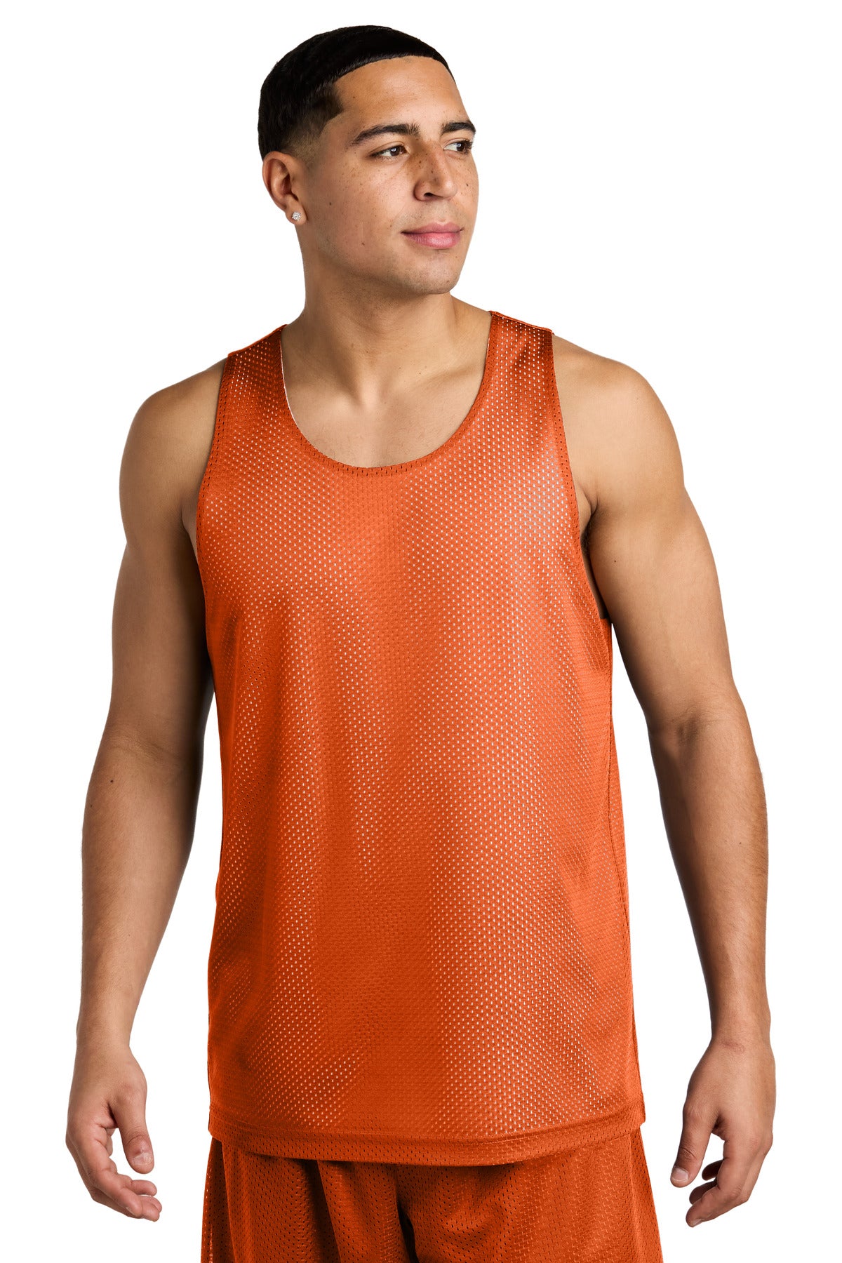 Sport-Tek PosiCharge Reversible Mesh Tank ST5000 Deep Orange/ White