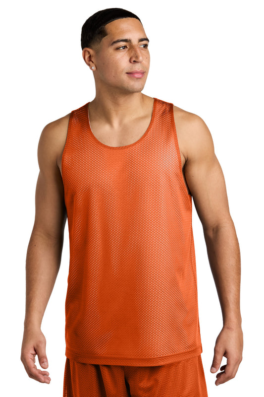Sport-Tek PosiCharge Reversible Mesh Tank ST5000 Deep Orange/ White