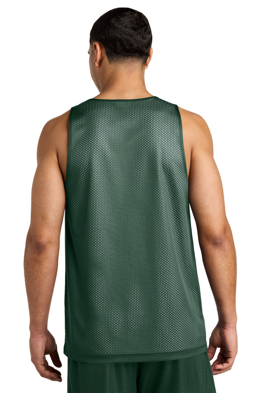 Sport-Tek PosiCharge Reversible Mesh Tank ST5000 Forest Green/ White