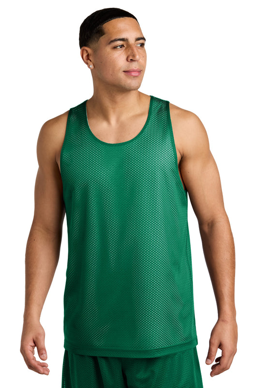 Sport-Tek PosiCharge Reversible Mesh Tank ST5000 Kelly Green/ White