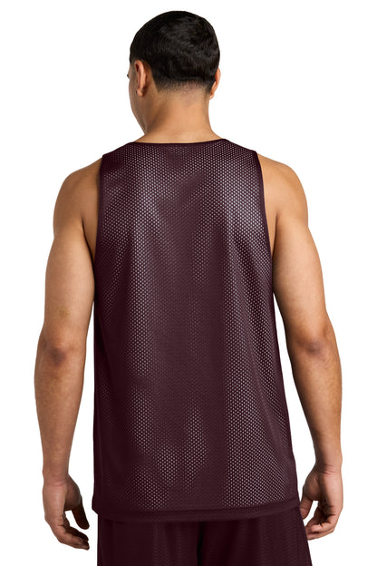 Sport-Tek PosiCharge Reversible Mesh Tank ST5000 Maroon/ White