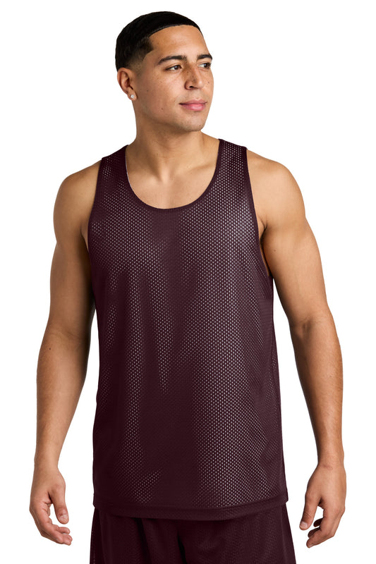 Sport-Tek PosiCharge Reversible Mesh Tank ST5000 Maroon/ White