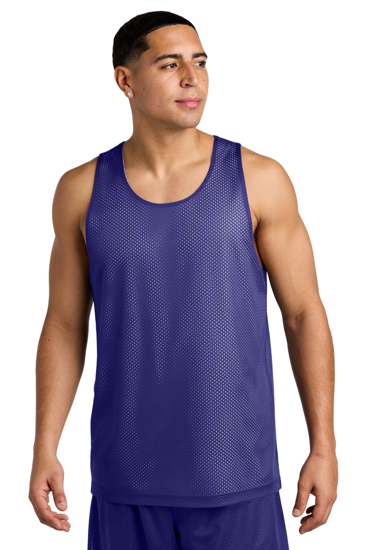 Sport-Tek PosiCharge Reversible Mesh Tank ST5000 Purple/ White