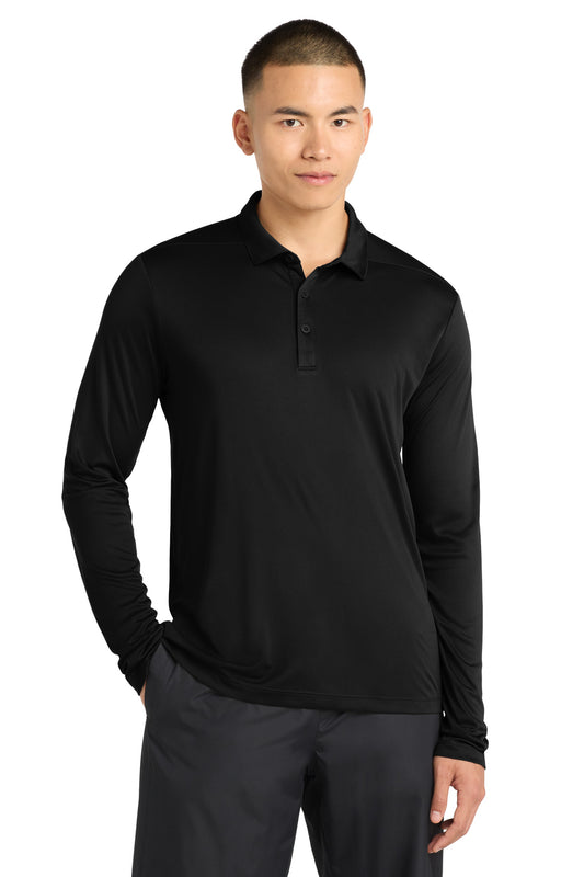 Sport-Tek Posi-UV Pro Long Sleeve Polo ST520LS Black