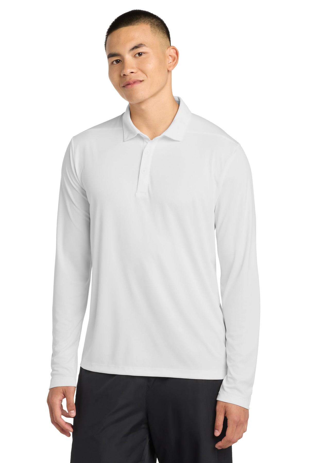 Sport-Tek Posi-UV Pro Long Sleeve Polo ST520LS White