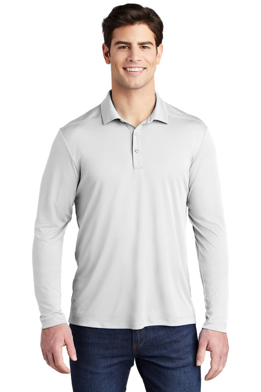 Sport-Tek   Posi-UV  Pro Long Sleeve Polo. ST520LS White