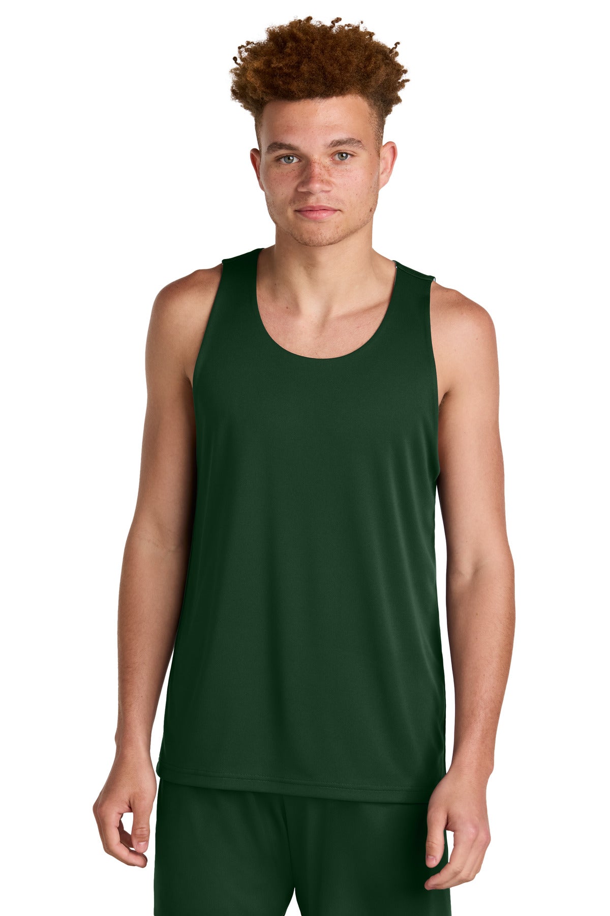 Sport-Tek PosiCharge Competitor Rev Tank ST551 Forest Green/ White