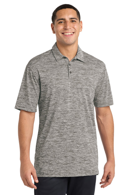 Sport-Tek PosiCharge Electric Heather Polo ST590 Black Electric