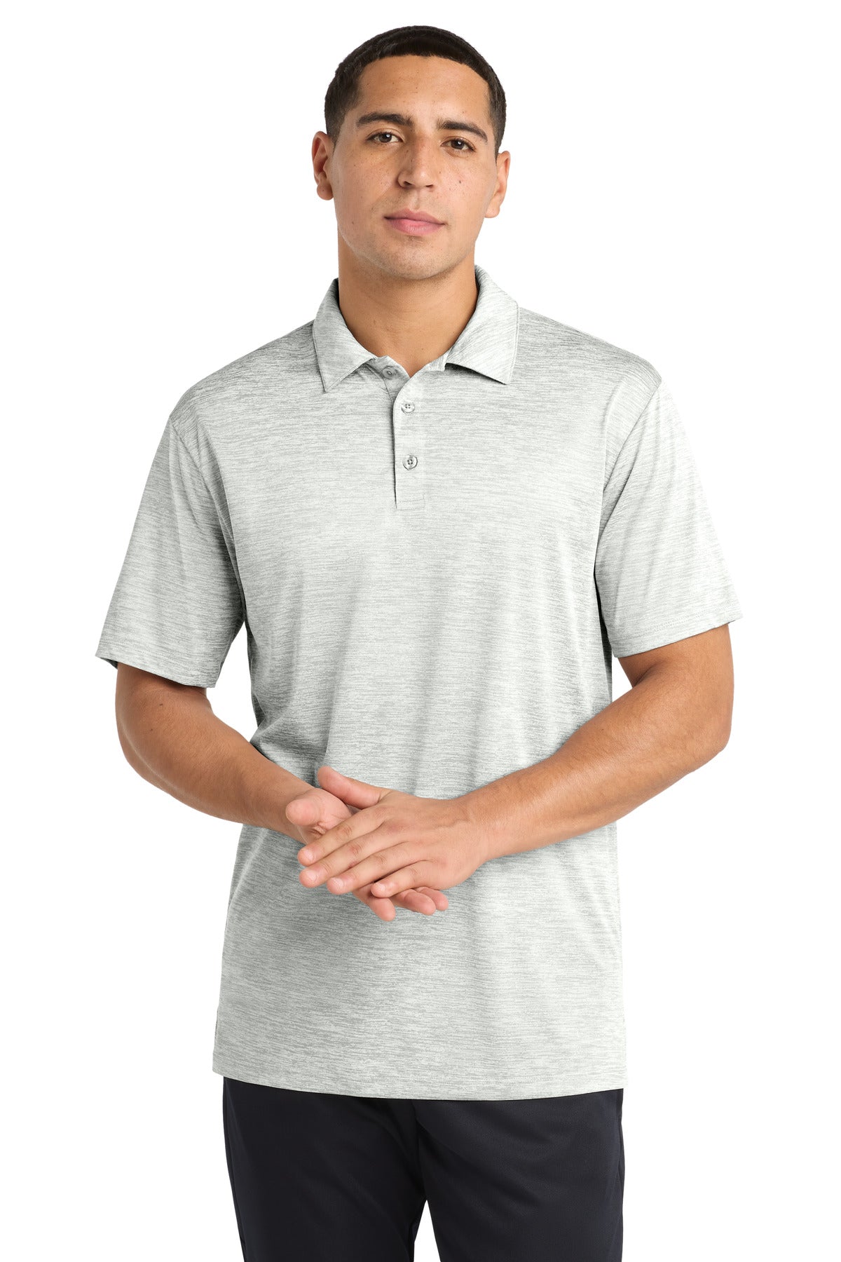 Sport-Tek PosiCharge Electric Heather Polo ST590 Silver Electric