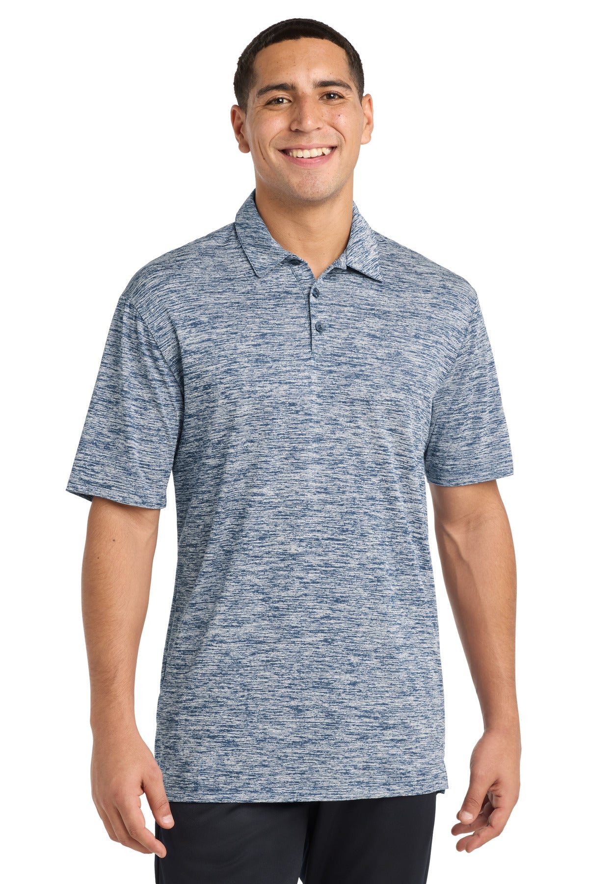 Sport-Tek PosiCharge Electric Heather Polo ST590 True Navy Electric