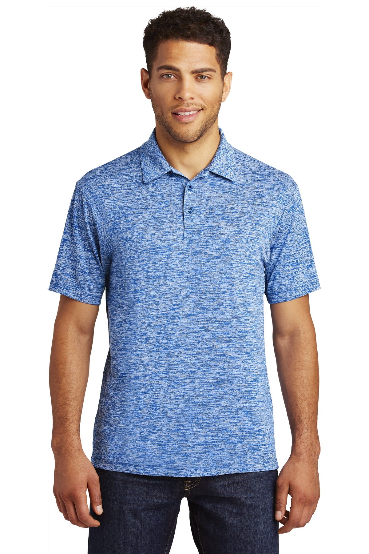 Sport-Tek  PosiCharge  Electric Heather Polo. ST590 True Royal Electric