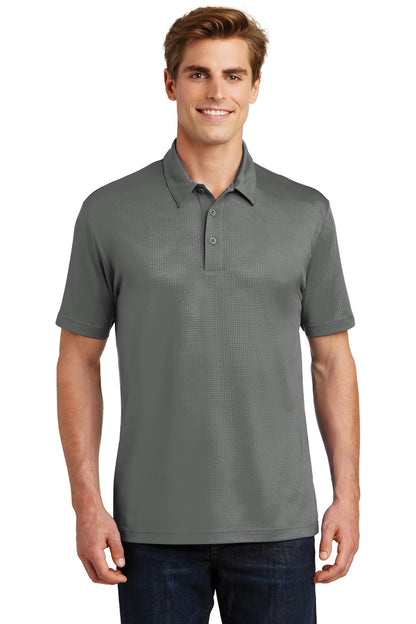 Sport-Tek Embossed PosiCharge Tough Polo. ST630 Dark Smoke Grey