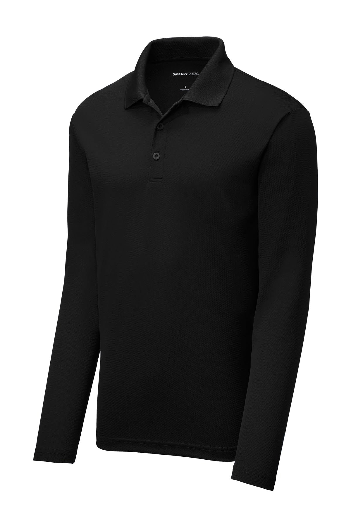 Sport-Tek  PosiCharge  RacerMesh  Long Sleeve Polo. ST640LS Black