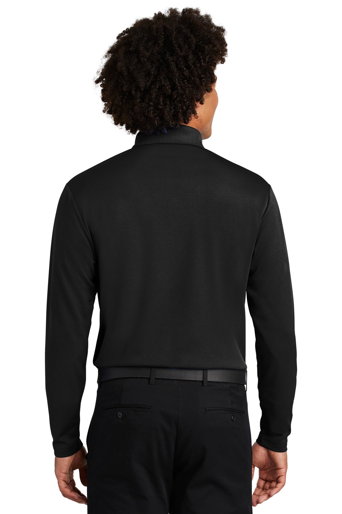 Sport-Tek  PosiCharge  RacerMesh  Long Sleeve Polo. ST640LS Black
